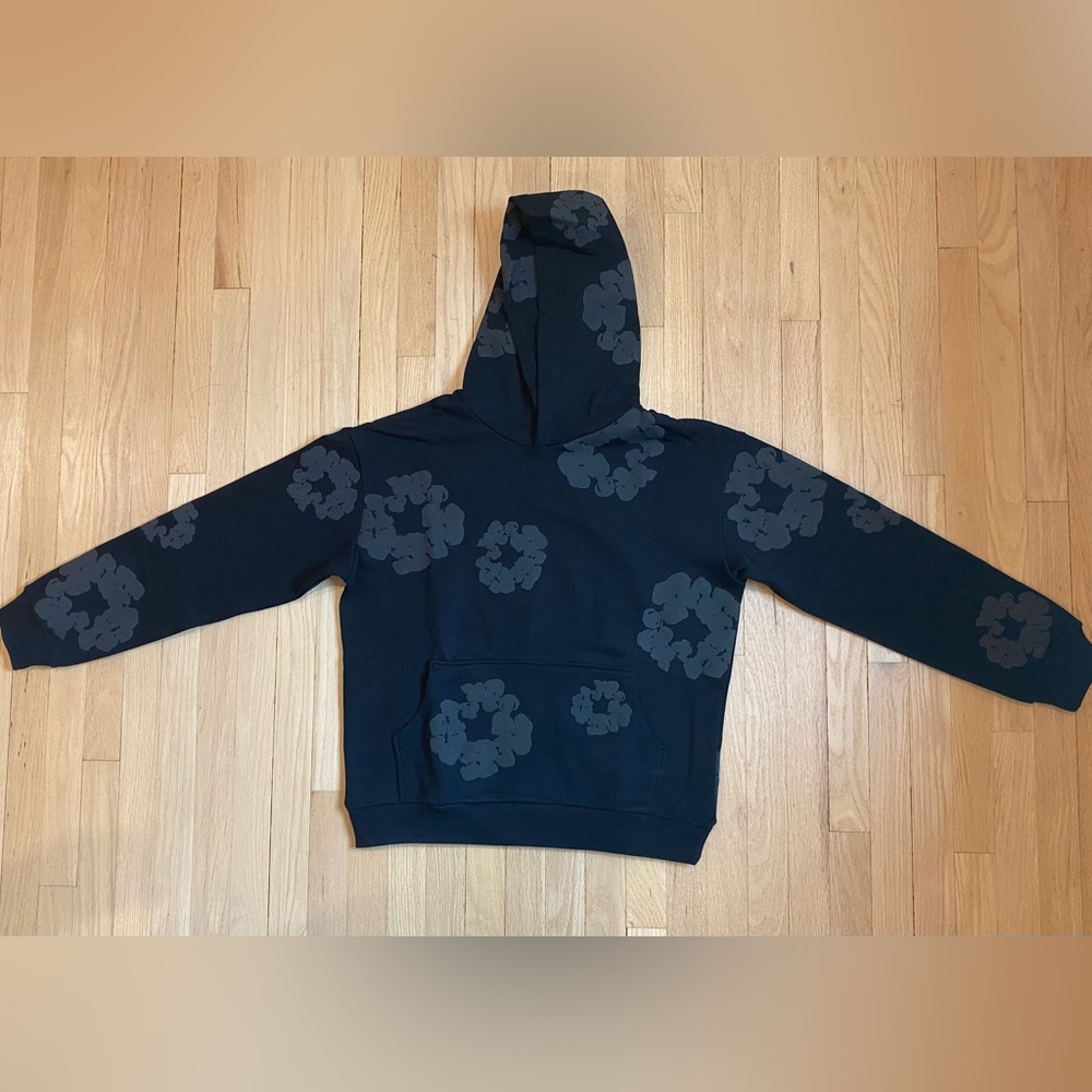 Denim Tears Black Monochrome Hoodie